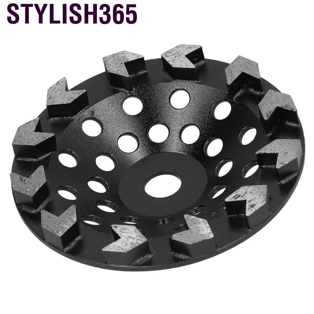 Stylish365 Diamond Grinding Wheel Cup 10 Teeth Black 180mm for Sanding Concrete Stone Cement