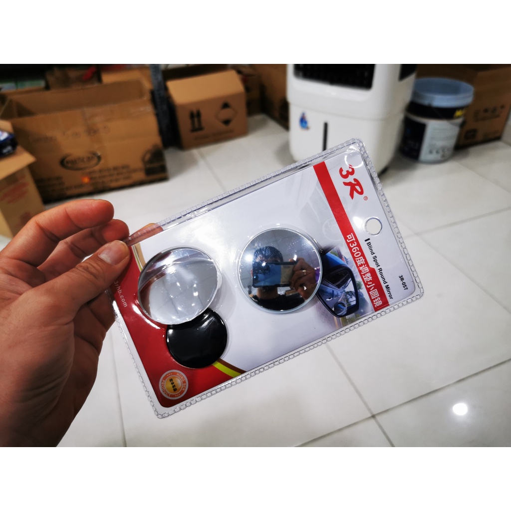 Combo 2 Gương Cầu Lồi Chính Hãng 3R Không Viền Xoay 360 ,Xóa Điểm Mù 3R-057