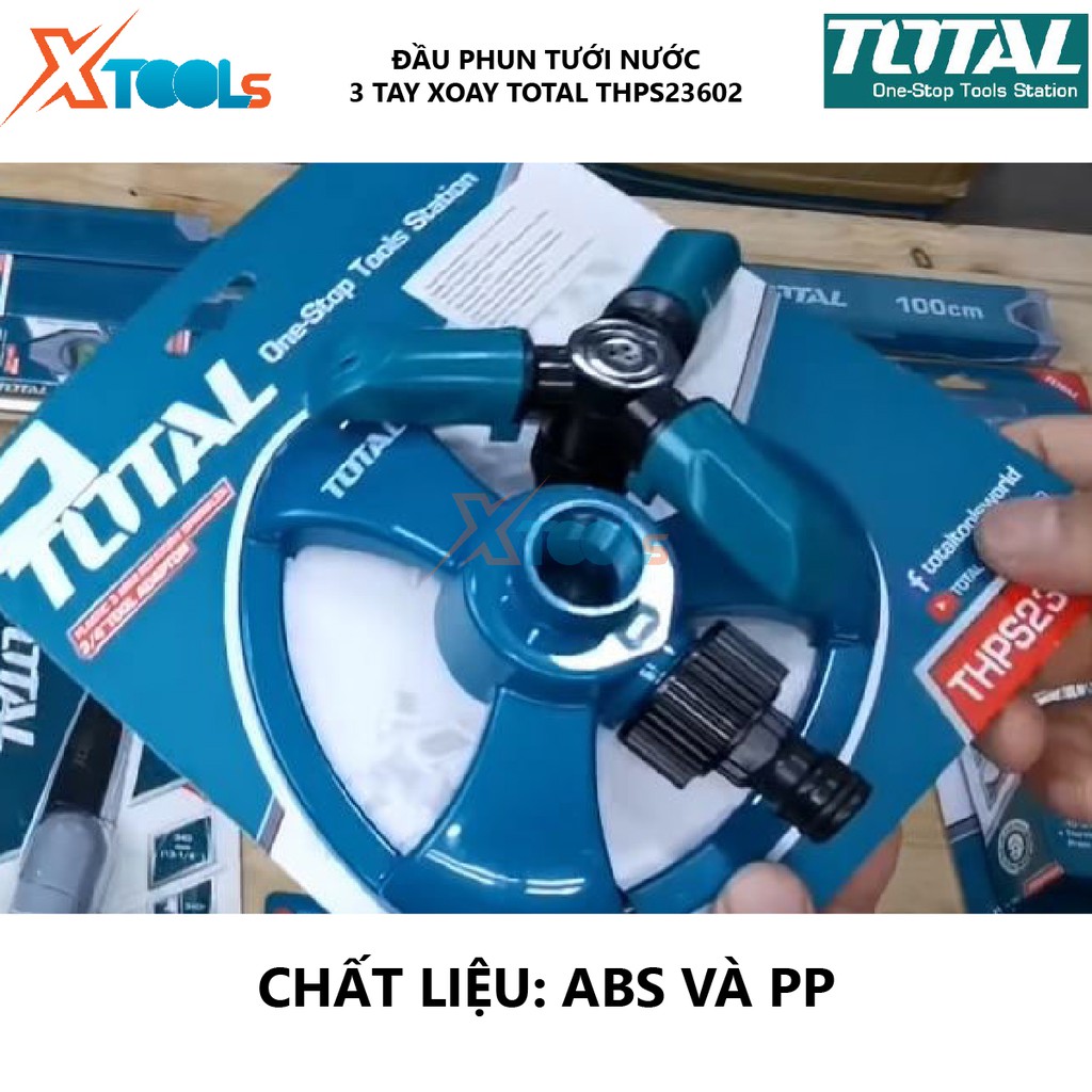Đầu phun tưới tay xoay TOTAL THPS23602 vòi tưới nước xoay tay Chất liệu nhựa ABS và PP, tưới tự động cho hoa cảnh