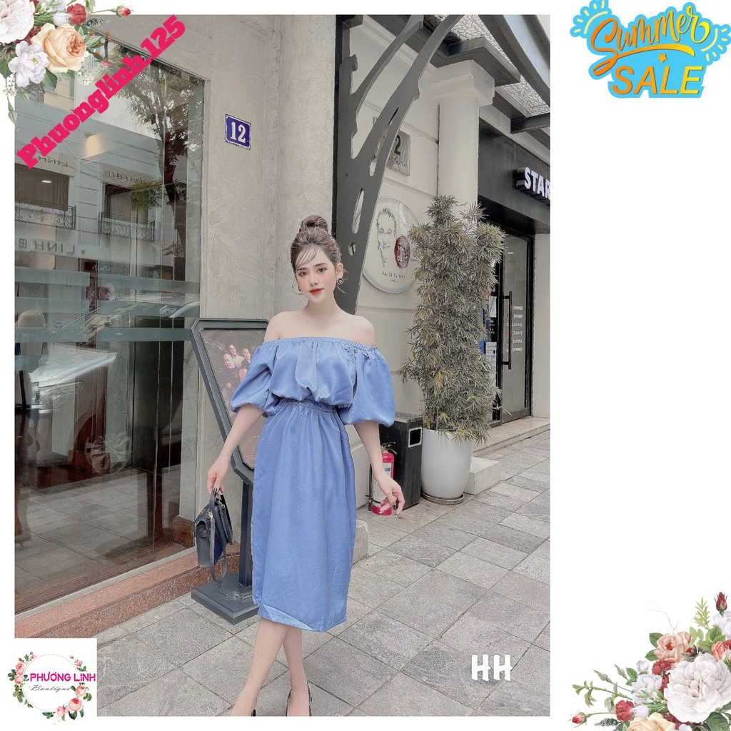 VÁY NGANG VAI CHUN EO TAY BỒNG | BigBuy360 - bigbuy360.vn