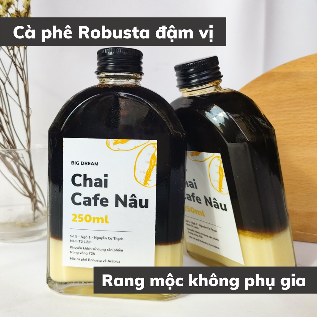 Cà phê nguyên chất đóng chai pha sẵnNâu 250ml phin cafe rang xay truyền thống đậm đà gia đình và văn phòng