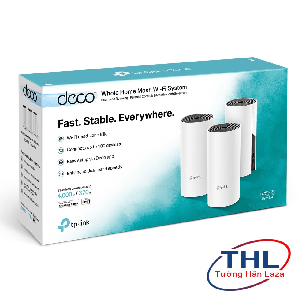 Hệ Thống Wifi Mesh TP-Link Deco M4  Chuẩn AC 1200Mbps Dành Cho Gia Đình - Hàng chính hãng