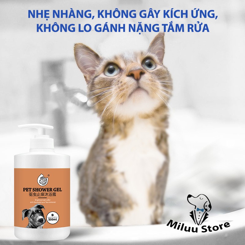 Sữa tắm chó mèo làm sạch nhẹ nhàng, dưỡng lông và da giành cho thú cưng [HAIRBALL STARREN]