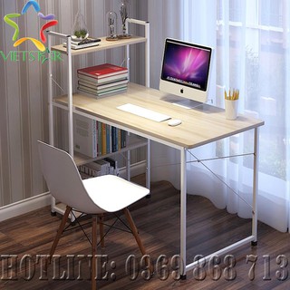 Bàn học liền giá sách