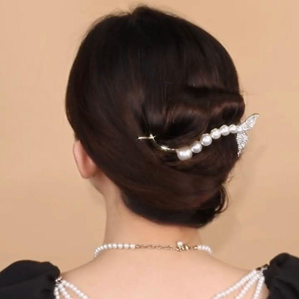 Kẹp Tóc Đuôi Ngựa Hình Quả Chuối Màu Ngà Thời Trang Cho Nữ Giá Đỡ