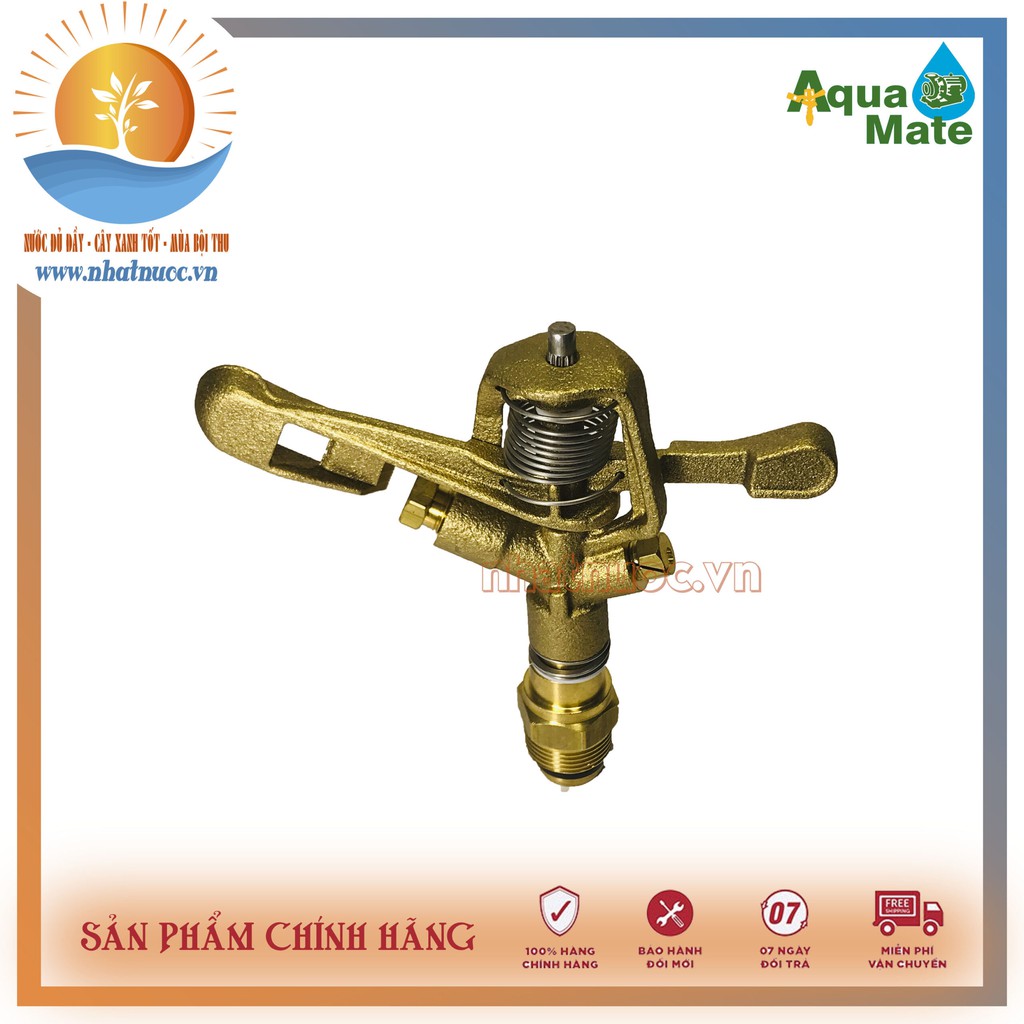 Bép (béc) phun tưới Aquamate SW-2224B, cánh đập 2 tia có ren ngoài 21, bằng đồng thau