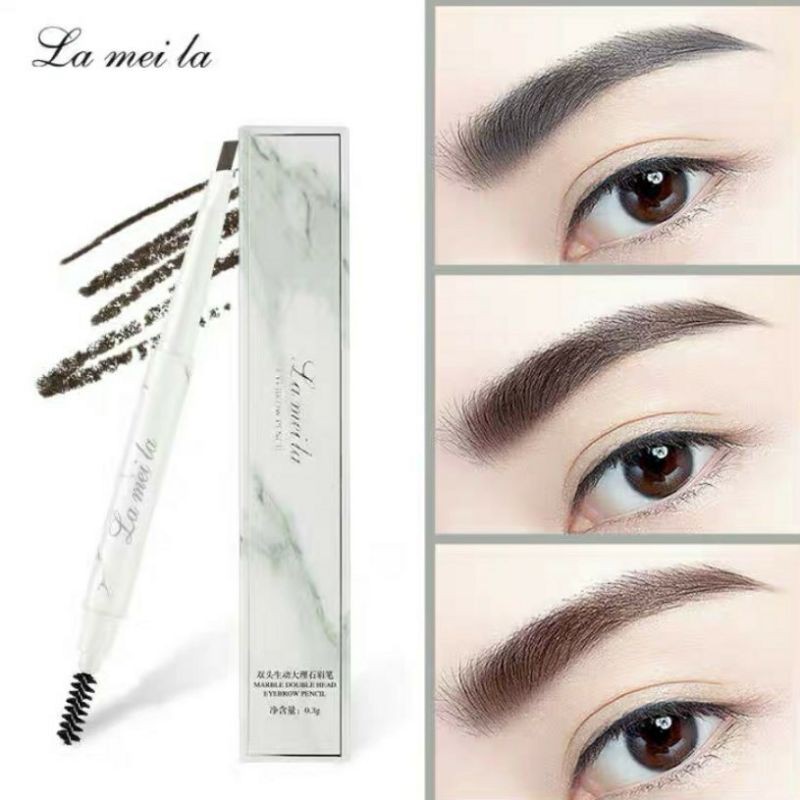 Bút chì kẻ mày Lameila Eyebrow Pencil 801,chì kẻ mày không thấm nước lâu trôi,thiết kế 2 đầu tiện lợi,đầu kẻ sắc nét