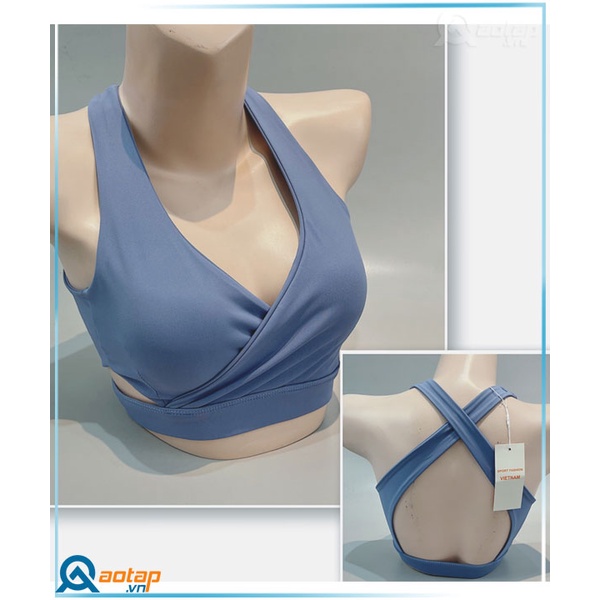 Áo bra tập thể thao cho nữ - Áo cut eo đắp chéo trơn nhiều màu