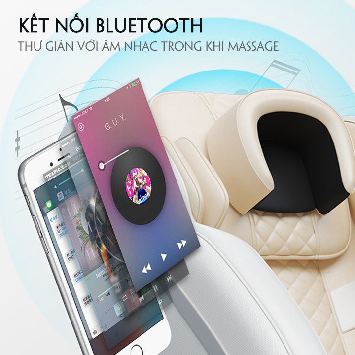 Ghế Massage toàn thân KORE, Mát xa toàn thân giảm căng thẳng mệt mỏi, Kết nối bluetooth nghe nhạc