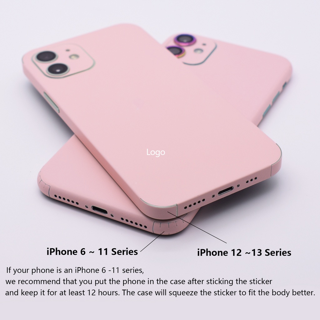 Miếng Dán Màu Tím Cho iPhone 6 6s X XR XS 7 8 Plus 11 12 13 14 Pro Max Mini SE