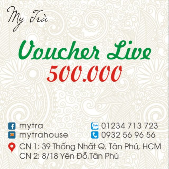 Voucher 500.000đ hỗ trợ cho khách mua hàng Livestream