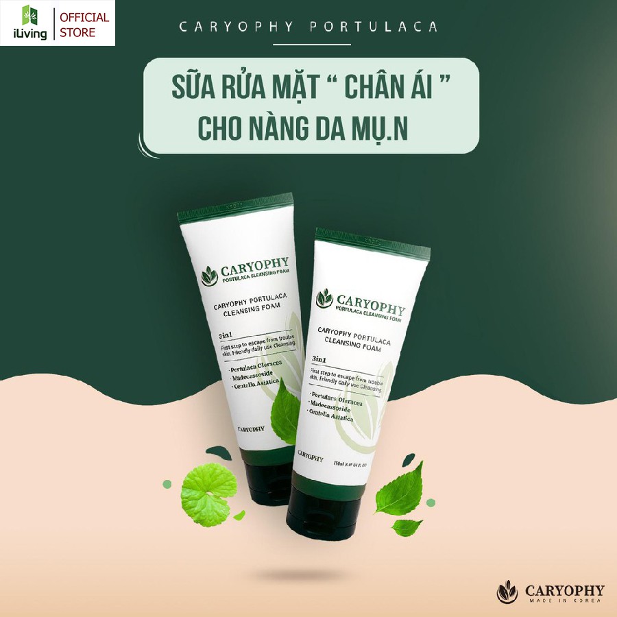 [Mã INCU50 giảm 50K đơn 250K] Sữa rửa mặt ngừa mụn Caryophy Portulaca 30ml và 150ml ILIVING-CARSRM | BigBuy360 - bigbuy360.vn
