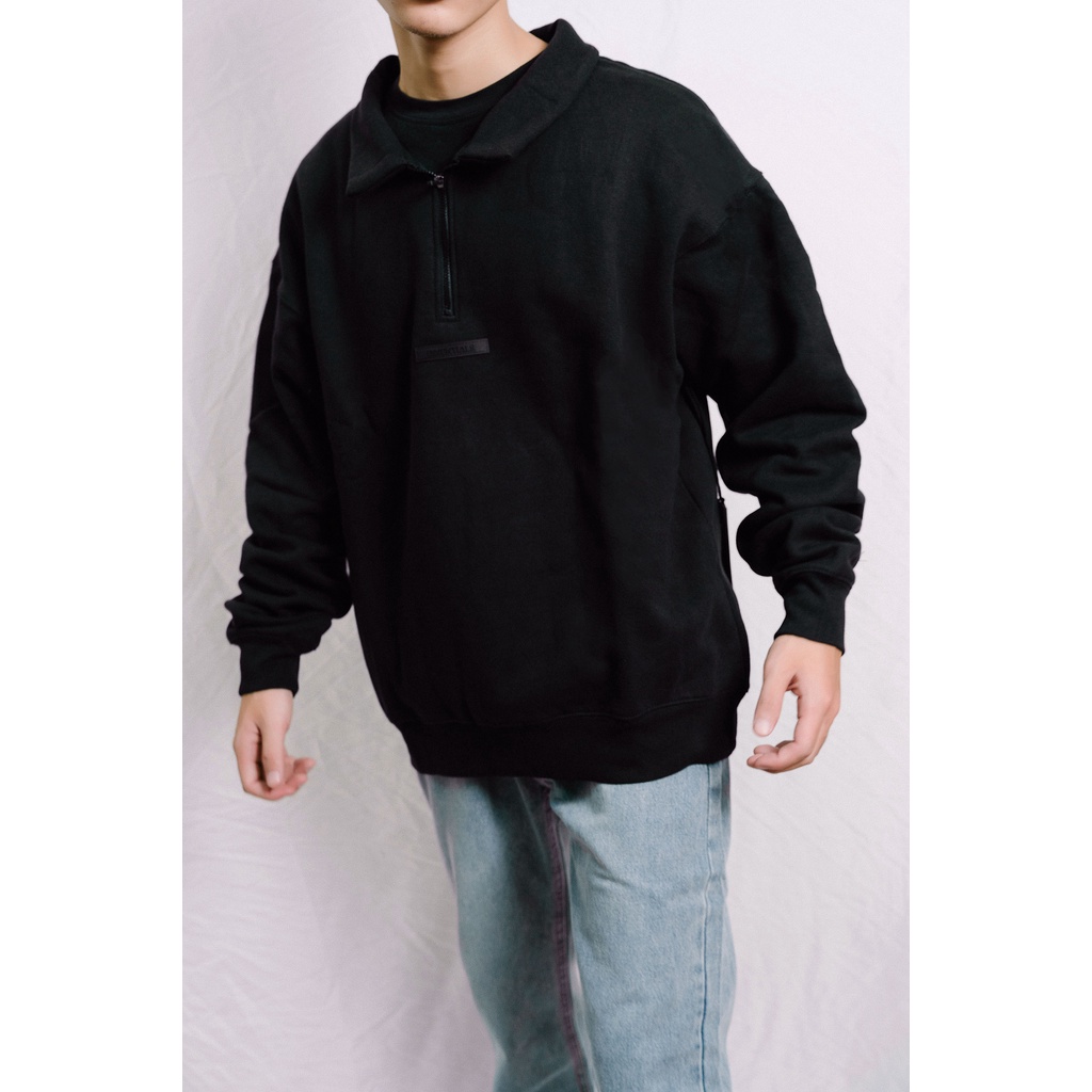 Áo sweater FEAR OF GOD FOG ESSENTIALS half zip ss21 unisex chất liệu nỉ bông cao cấp