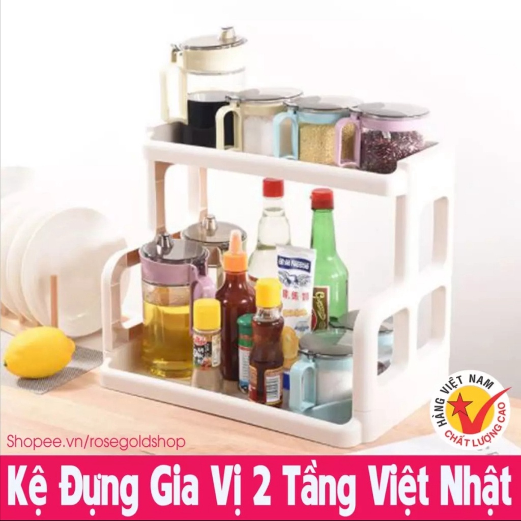 Kệ đựng gia vị nhà bếp chữ H nhựa Việt Nhật. Kích thước 52 x 25 x 39cm