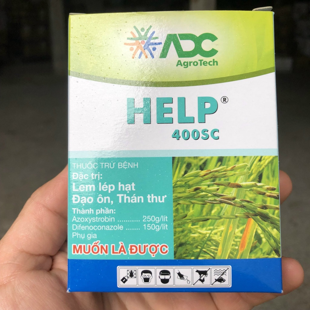 Chế phẩm trừ nấm bệnh HELP 400SC xử lý thán thư, vàng lá, đạo ôn, đen lép hạt gói 10ml