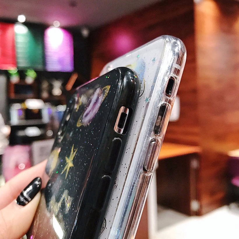 Ốp điện thoại trong in hình vũ trụ phối kim tuyến cho Huawei Nova 5T 3i 2i 4e 3e P30 P20 Lite Mate 20 Y9 Prime 2019