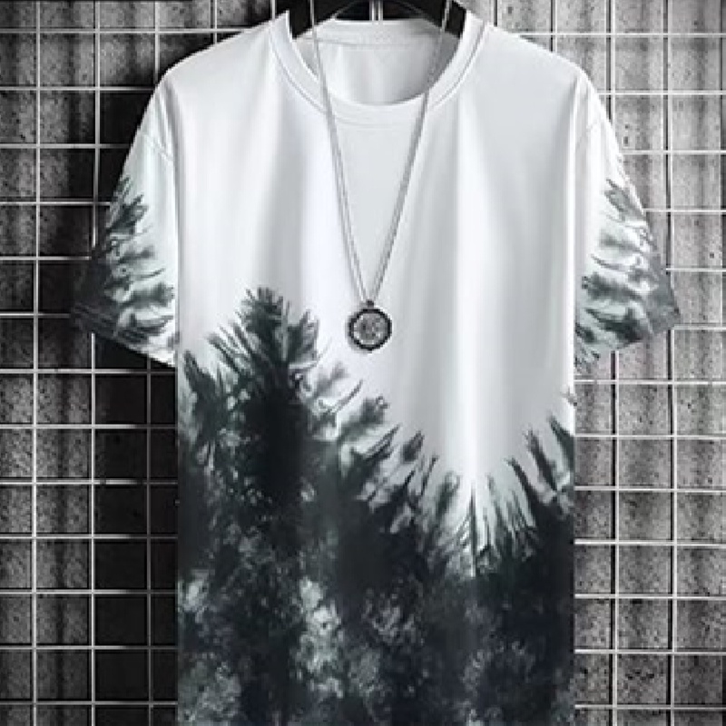 Bộ Đồ Thể Thao Áo Thun Cổ Thuyền Dáng Rộng In Họa Tiết Thời Trang Mùa Hè Hàn Quốc Cho Nam Cỡ Lớn [M-3XL]