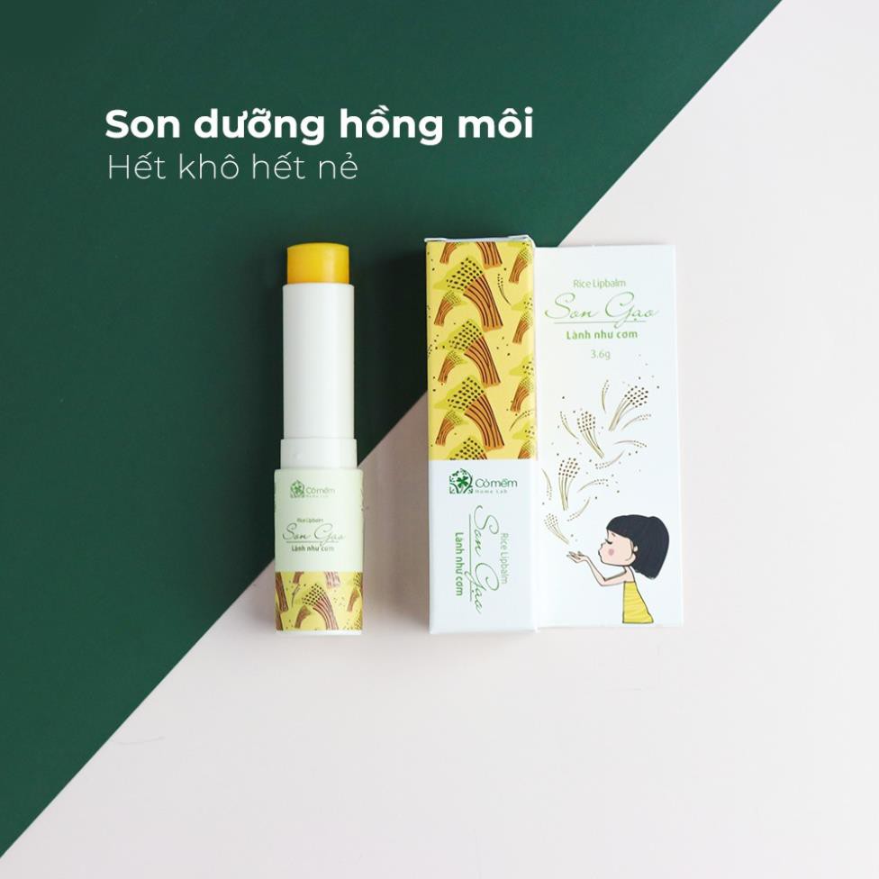 Son Dưỡng Môi Gạo Cỏ Mềm Chống Thâm Môi Dưỡng Không Màu Giảm Khô Nẻ Mùa Hanh Khô An Toàn Cho Cả Trẻ Sơ Sinh 3,6g