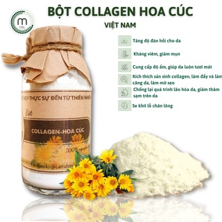 Bột collagen hoa cúc đắp mặt nạ MỘC - kích thích sản sinh collagen tăng đàn hồi cho da, giúp da mềm mịn chai 100/200ml