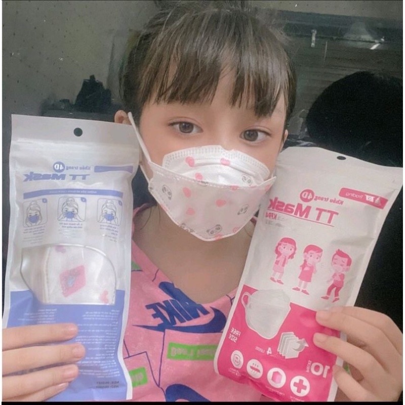 Túi 10 cái khẩu trang KF94 trẻ em nhiều mẫu mã đa dạng