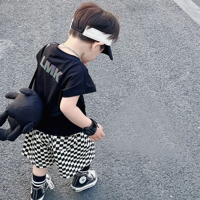 Set Đồ Mùa Hè 2 Món Gồm Áo Thun Tay Cộc + Quần Ngắn Hợp Thời Trang Cho Bé Trai