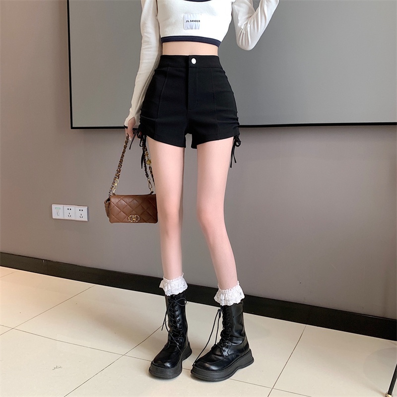 Quần Short Lưng Cao Có Dây Rút Dễ Phối Đồ Thời Trang Cho Nữ