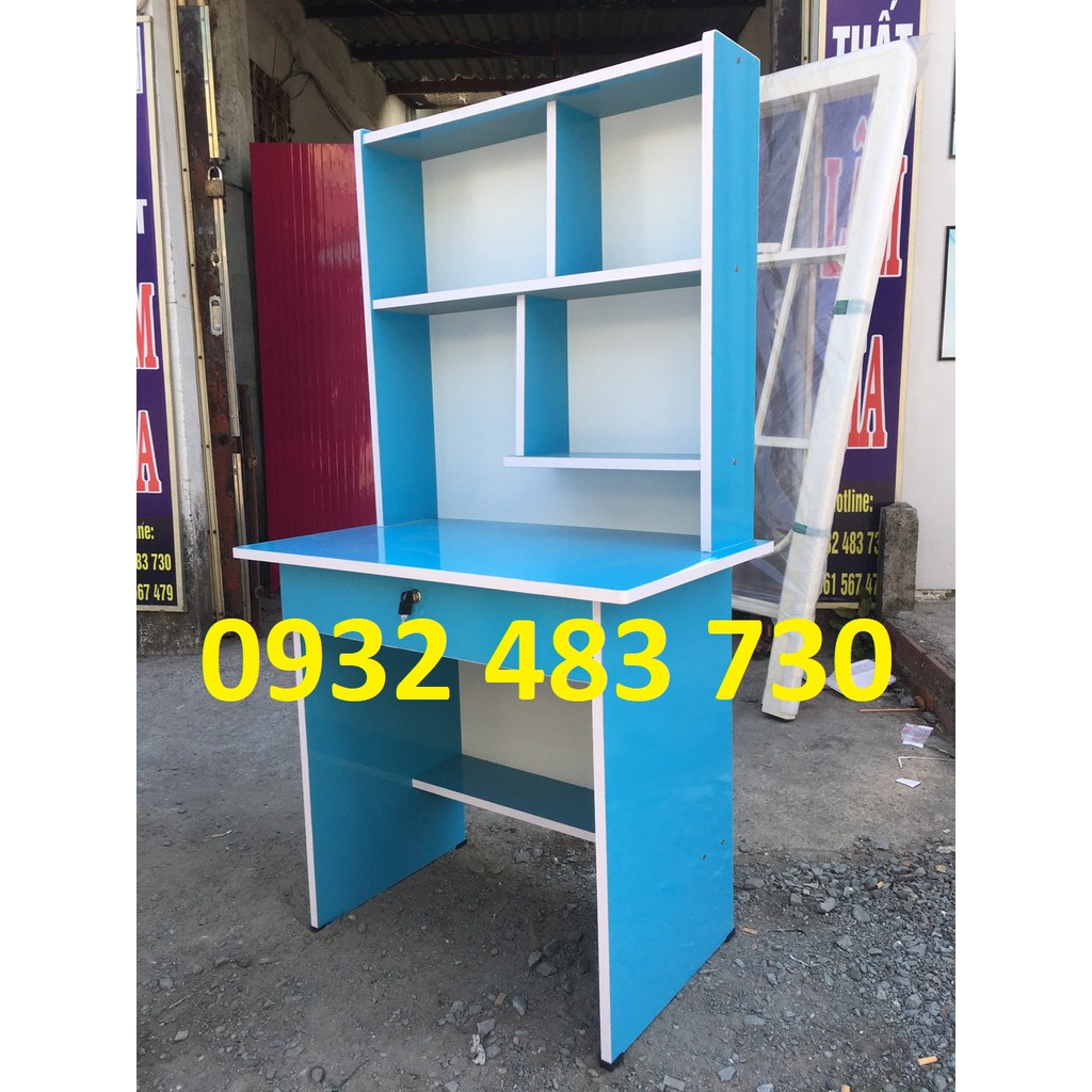 Bàn học sinh liền kệ giá rẻ ngang 80cm cao 1m45 sâu 45cm