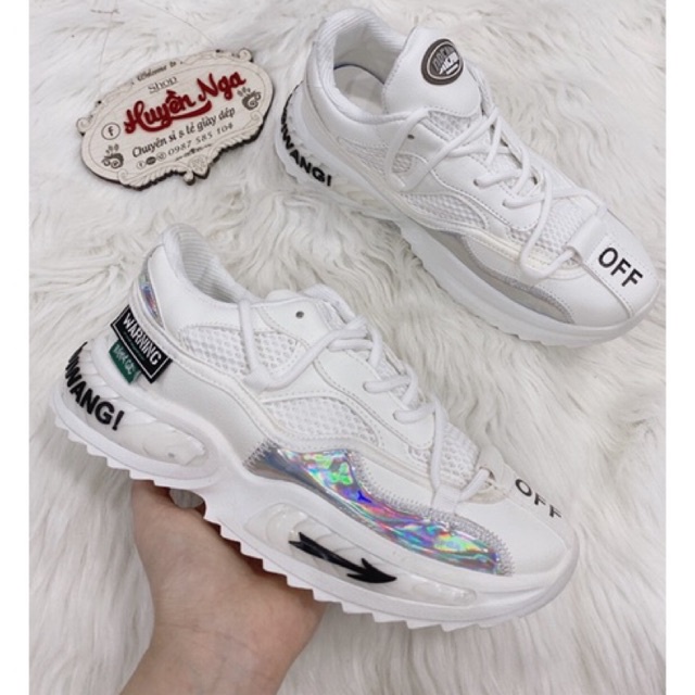 Giày thể thao nam sneaker 2 màu trắng kem off