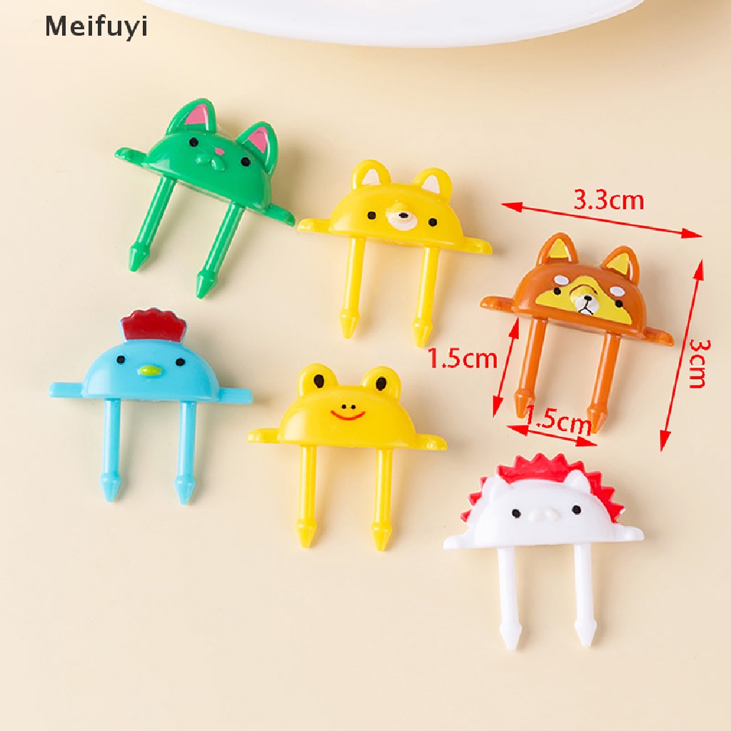 Set 6 Nĩa Ăn Trái Cây / Tráng Miệng Hình Động Vật Hoạt Hình Mini Trang Trí Tiệc Tùng