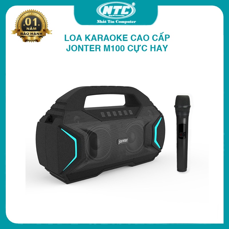Loa Bluetooth Karaoke cao cấp Jonter M100 Chất âm cực hay, công suất 40W, pin 4000mAh sử dụng trong 12h  + Tặng kèm