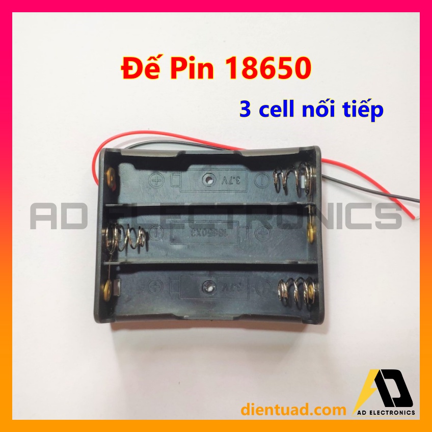 Hộp Đế Pin 18650 3.7v 4.2v - Box Pin 18650 - Khay Pin 18650 - Có Sẵn Dây Nguồn