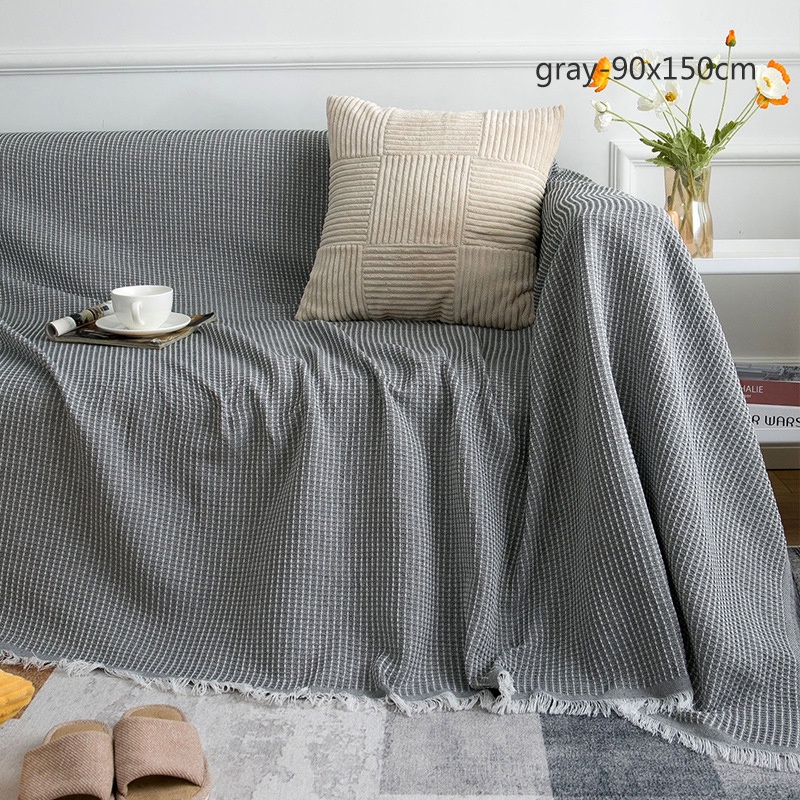 Vỏ bọc ghế sofa MENGNI thích hợp sử dụng bốn mùa bằng vải cotton đơn giản