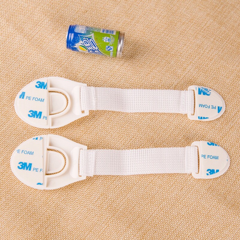 Khóa tủ lạnh an toàn cho bé, chốt cài ngăn kéo tủ gỗ, hộc bàn dài 20cm màu trắng