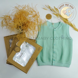 Áo gile trần bông cài thẳng chất liệu ấm áp cho bé 9m-3y
