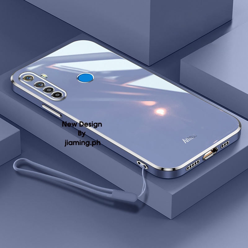 Ốp Điện Thoại Màu Kẹo Thiết Kế Sang Trọng Có Dây Đeo Cho OPPO Realme 5 5i 5S 6i C3 2022