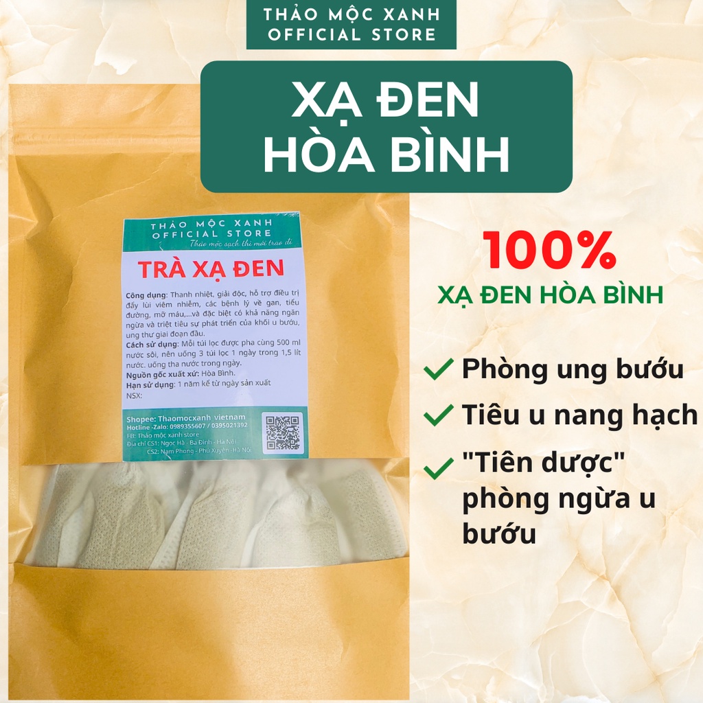 Trà XẠ ĐEN Hòa Bình Tiêu U Tiêu Bướu Tốt Cho Sức Khỏe (cam kết xanh, khô, sạch) -Thảo Mộc Xanh Official Store