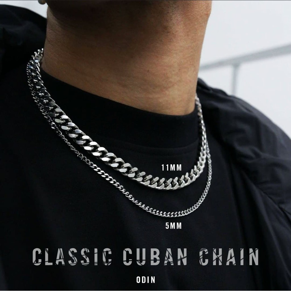 [Mã SKAMSALE07 giảm 10% đơn từ 150K] Vòng cổ Chain Cuban Titanium - Thép Titan KHÔNG GỈ