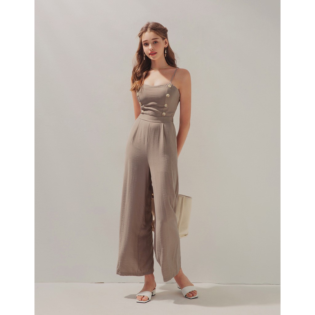 Jumpsuit ống rộng 2 dây thắt nơ sau nữ Air Space 2120128013