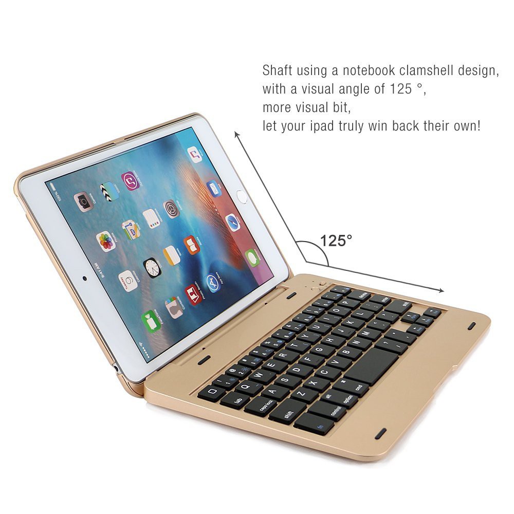 Bao da kiêm bàn phím Bluetooth iPad mini 4 (Gold)