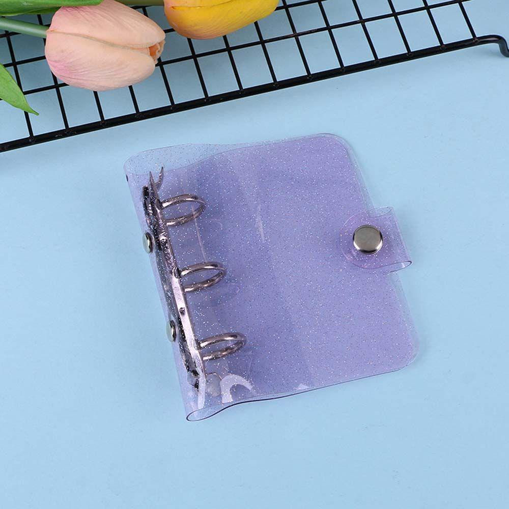 Vỏ Bọc Sổ Tay / Tài Liệu Mini 3 Lỗ Họa Tiết Chiếc Lá Màu Hồng Xinh Xắn