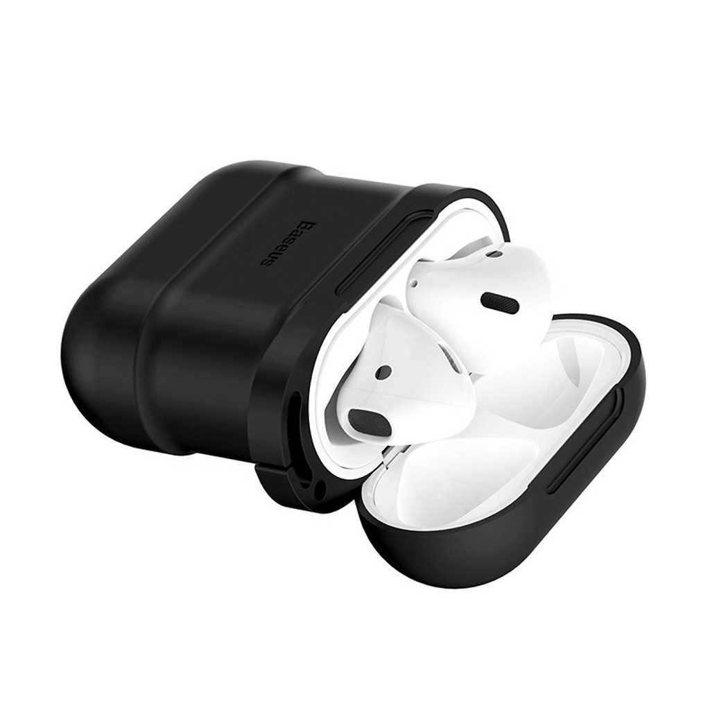 Bao case silicon và dây nối chống mất tai nghe Baseus cho Apple Airpods / Earpods - Hàng chính hãng(chống sốc, va đập)