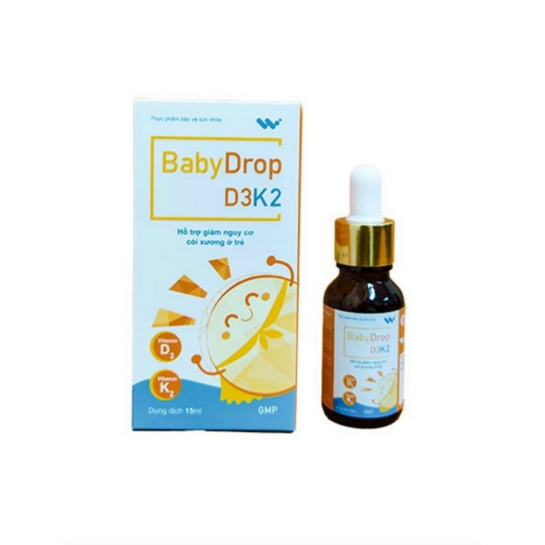 Babydrop D3K2 . Bổ sung vitamin D3 và K2. Dùng được cho trẻ sơ sinh