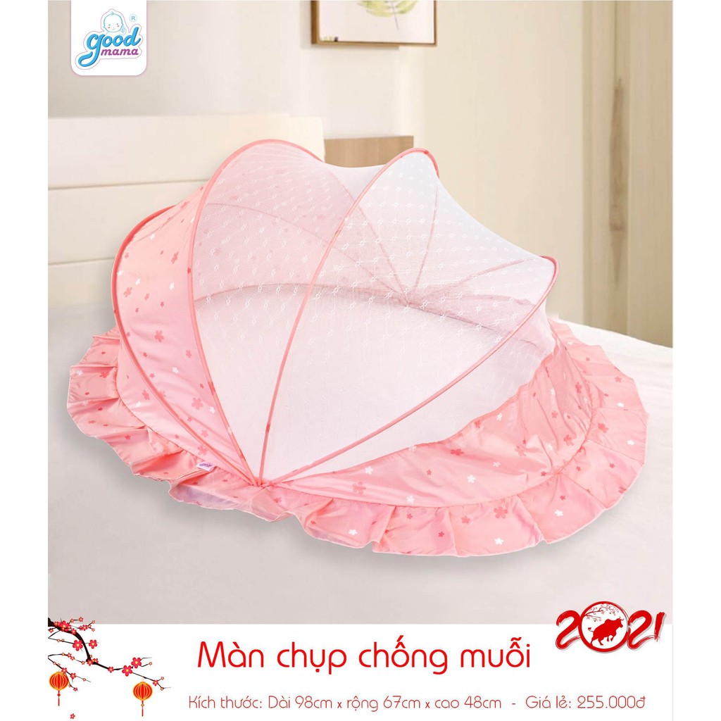 Màn chụp chống muỗi cho bé, chính hãng Goodmama, vải mịn trơn mềm mại, thông thoáng