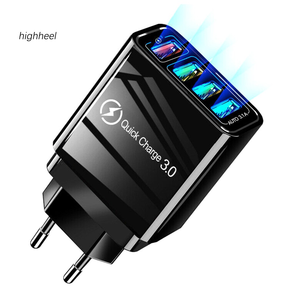 【OPHE】QC3.0 Quick Charge 4 USB Ports USB Wall Mobile Phone Charger Travel Adaptor