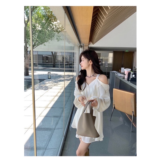 SET SƠ MI XOẮN EO HỞ VAI