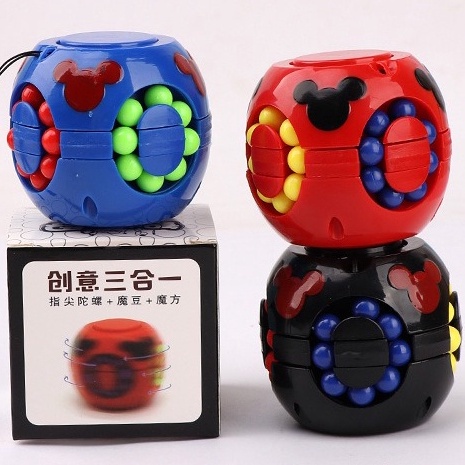 (SIÊU BIẾN THỂ) Rubik Spinner Biến Thể HÌNH LON NƯỚC NGỌT hộp tròn ngắn có thể quay tròn kèm dây đeo có thể mang theo NE