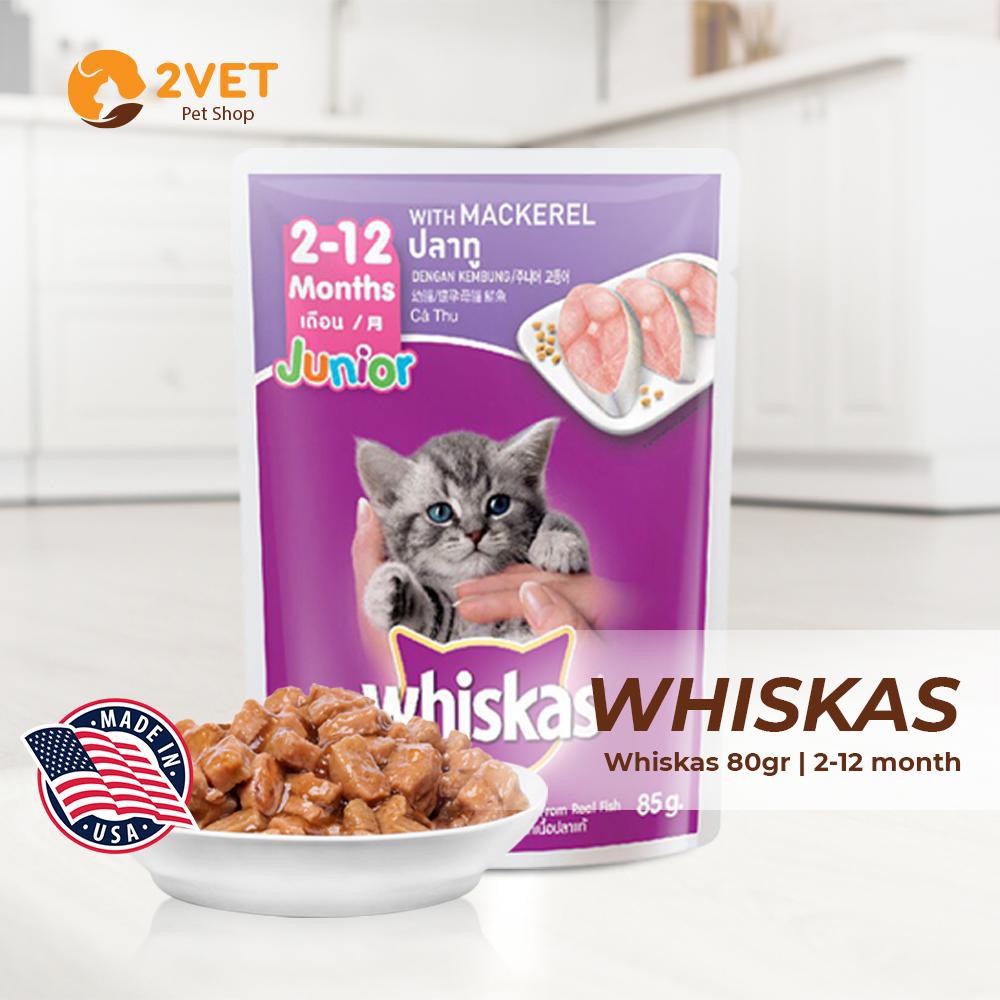 Thức Ăn Pate Cho Mèo - Whiskas - Thương Hiệu Nổi Tiếng - Gói Vừa - Tiện Lợi - Nhiều Dinh Dưỡng
