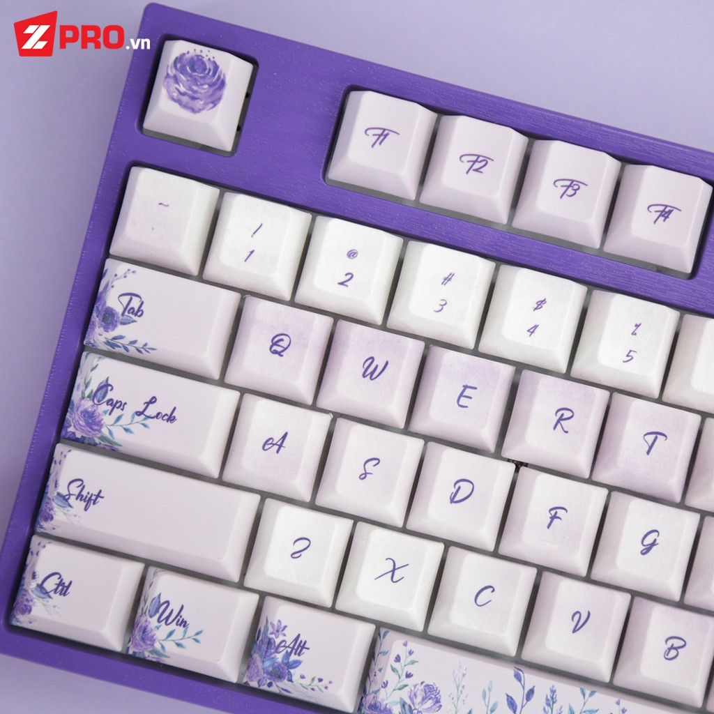 Bộ Keycap PBT Hoa Cát Tường 126 Phím