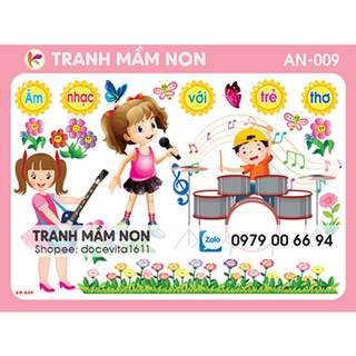 Decal mầm non-GÓC ÂM NHẠC khổ lớn 127x80