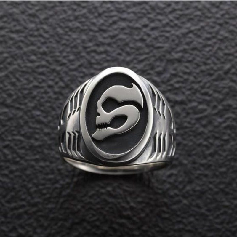 Nhẫn Hở Mạ Bạc 925 Hình Đầu Lâu Kamen Rider Có Thể Điều Chỉnh Kích Cỡ